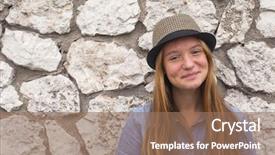  Presentation with straw - Slides enhanced with child psychology - charming young girl background and a coral colored foreground