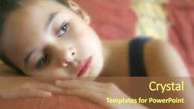  Presentation with thought provoking - Amazing slides having child psychology - young girl lost in thought backdrop and a tawny brown colored foreground