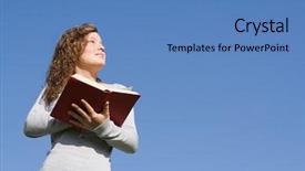  Presentation with reading bible - Slides consisting of child reading bible background and a teal colored foreground