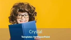  Presentation with bright - PPT theme consisting of child-reads-a-book-against background and a ocean colored foreground