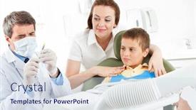  Presentation with anesthetic - Cool new PPT theme with child-receives-an-anesthetic-injection backdrop and a sky blue colored foreground