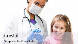  Presentation with vaccination - Presentation enhanced with child receiving a vaccination immunisation background and a sky blue colored foreground