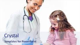  Presentation with vaccination - Audience pleasing slide deck consisting of child receiving a vaccination immunisation backdrop and a sky blue colored foreground