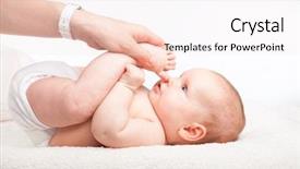  Presentation with massage therapist - Beautiful PPT theme featuring child recieve treatment - close-up shot of three month backdrop and a sky blue colored foreground