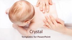  Presentation with massage therapist - Beautiful PPT theme featuring child recieve treatment - three month baby girl is backdrop and a lemonade colored foreground