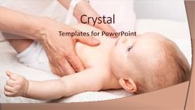  Presentation with massage therapist - Audience pleasing PPT theme consisting of child recieve treatment - three month baby girl is backdrop and a  colored foreground