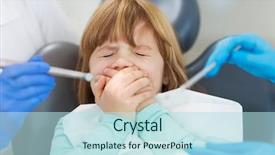  Presentation with dental child - PPT theme featuring child refuses to show her background and a light blue colored foreground