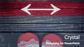  Presentation with child rights - Slides enhanced with child rights - arrows message and kid shoes background and a ocean colored foreground