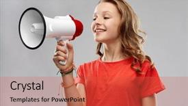  Presentation with feminism - Slide set consisting of child rights - communication feminism and people concept background and a red colored foreground