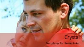 Presentation with father - Beautiful slide deck featuring child rights - father and son backdrop and a red colored foreground