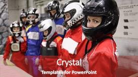  Presentation with woman child - Colorful PPT layouts enhanced with child rights - seven people three adults backdrop and a crimson colored foreground