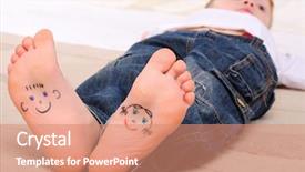  Presentation with faces - PPT theme enhanced with child rights - small faces painted background and a coral colored foreground