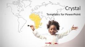  Presentation with child rights - Amazing theme having child rights - smiling african little girl backdrop and a white colored foreground