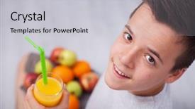  Presentation with diet - PPT theme with child rights - teenager boy with all background and a light gray colored foreground