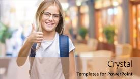  Presentation with smart - Beautiful slides featuring child rights - young beautiful smart student girl backdrop and a coral colored foreground
