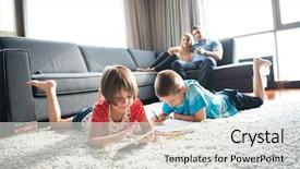  Presentation with young children playing - Amazing slides having child s - happy young family playing together backdrop and a light gray colored foreground