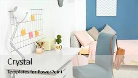  Presentation with room - Amazing presentation theme having child s - table and chair in modern backdrop and a light gray colored foreground