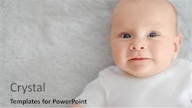  Presentation with infant - Slide set with child-s-face background and a light gray colored foreground