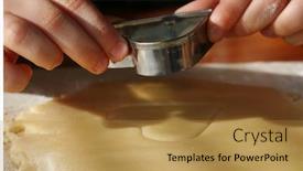  Presentation with cookie - Cool new presentation design with child-s-hands-using backdrop and a gold colored foreground