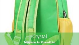  Presentation with backpack - PPT layouts with child-s-school-backpack background and a shamrock green colored foreground