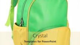  Presentation with backpack - Theme having child-s-school-backpack background and a yellow colored foreground