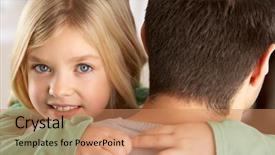  Presentation with daughter - Amazing slides having safe security - portrait of happy daughter looking backdrop and a coral colored foreground