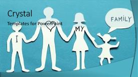  Presentation with unity - Audience pleasing slide deck consisting of cardboard figures of the family backdrop and a light blue colored foreground