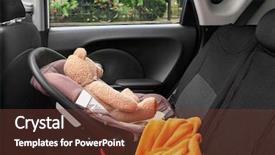  Presentation with child safety - Beautiful slides featuring child safety seat with adorable backdrop and a  colored foreground