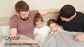  Presentation with gay - Colorful presentation design enhanced with child sex - male gay couple with children backdrop and a soft green colored foreground