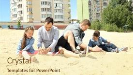  Presentation with children playing - Slides consisting of child sex - male gay couple with children background and a  colored foreground