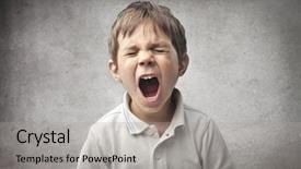  Presentation with crying - PPT theme consisting of child shouting background and a light gray colored foreground