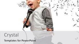  Presentation with child enjoy - Presentation design consisting of child-sing-and-enjoy background and a  colored foreground