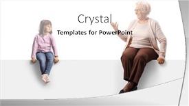  Presentation with grandma - Presentation theme consisting of child-sitting-on-a-blank background and a white colored foreground
