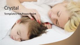  Presentation with mother and baby - Audience pleasing presentation consisting of child sleep - baby with mother preparing backdrop and a lemonade colored foreground