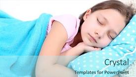  Presentation with close up baby girl knitted - Beautiful presentation design featuring child sleep - beautiful little girl sleeping close-up backdrop and a  colored foreground