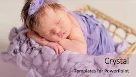  Presentation with coverlet - Amazing slides having child sleep - cute little baby covered backdrop and a coral colored foreground