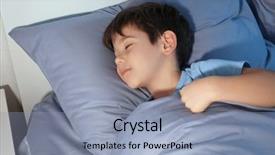  Presentation with sleeping - Beautiful presentation theme featuring child sleep - cute little boy sleeping backdrop and a light blue colored foreground