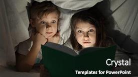  Presentation with bedtime story - Audience pleasing presentation theme consisting of child sleep - cute little brother and sister backdrop and a black colored foreground