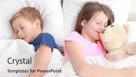  Presentation with sister - Amazing PPT theme having child sleep - cute little brother and sister backdrop and a lemonade colored foreground