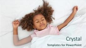  Presentation with african american girl power business - Cool new presentation theme with child sleep - little african american girl resting backdrop and a sky blue colored foreground