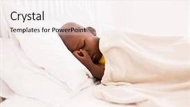 Presentation with peaceful - Slide set with child sleep - peaceful african american little boy background and a sky blue colored foreground