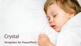  Presentation with infant - Audience pleasing PPT theme consisting of child sleep - portrait of a close-up infant backdrop and a  colored foreground