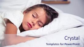  Presentation with sleeping - Presentation featuring child sleep - portriat of a little girl background and a sky blue colored foreground