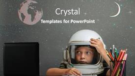  Presentation with back school - PPT layouts enhanced with child-studies-remotely-at-school background and a gray colored foreground