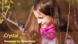  Presentation with biology - Cool new presentation with child studing biology in nature backdrop and a tawny brown colored foreground