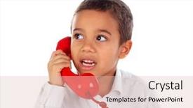  Presentation with funny - PPT layouts consisting of child talking on the phone background and a lemonade colored foreground