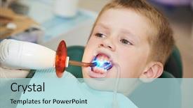 Presentation with dental child - Theme with child teeth stopping treatment background and a  colored foreground