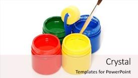  Presentation with paint brush - Slides with washable - jars with a paint background and a lemonade colored foreground