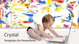  Presentation with messy - Slides with temperament - little baby boy is sitting background and a lemonade colored foreground