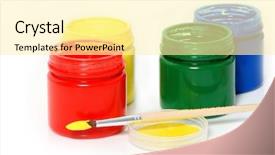  Presentation with brush - Presentation enhanced with washable - water based paints and brush background and a blonde colored foreground